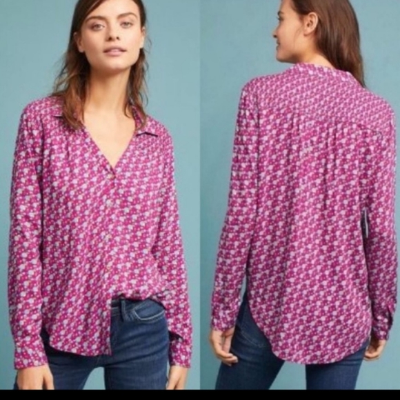 Maeve Tops - 💜💕Maeve button-up printed shirt